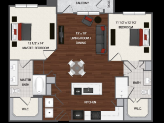 Elan 2bed-2bath - floor plan_gia 1072 sq ft Elan 2bed-2bath - floor plan_gia 1072 sq ft