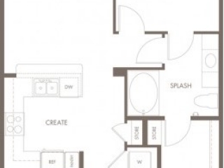 Modera A2S - 1bedroom + Den + 1bathroom - 998 sqft floorplan